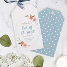 Dank je wel Blauwe Baby Shower met Delicate Bloeme