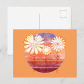 Dank je wel Bloemen bij Zonsondergang - Oranje Ans Briefkaart (Voorkant / Achterkant)
