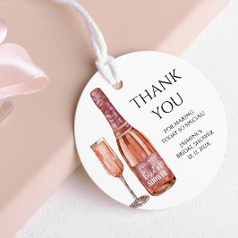 Dank je wel Bloemen en Prosecco Bruidsuitvaart Bedankjes Labels