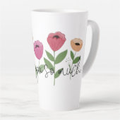 Dank Je Wel Bloemen Met Dank Een Nee Latte Mok (Rechterhoek)