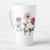 Dank Je Wel Bloemen Met Dank Een Nee Latte Mok (Linkerhoek)