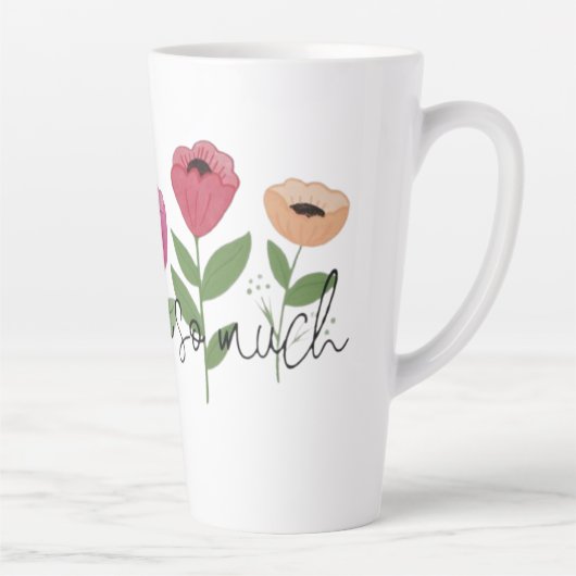 Dank Je Wel Bloemen Met Dank Een Nee Latte Mok (Rechts)