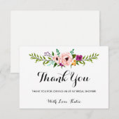 Dank je wel - Bloemenkrans Bedankkaart (Voorkant / Achterkant)