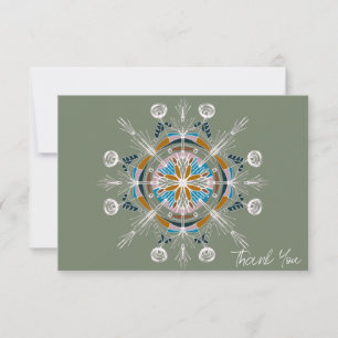 Dank je wel Bloemrijke Mandala Boho Botanische Kaa Kaart