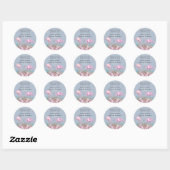 DANK JE WEL Blushing Flamingo Tropisch Strand Brui Ronde Sticker (Vel)