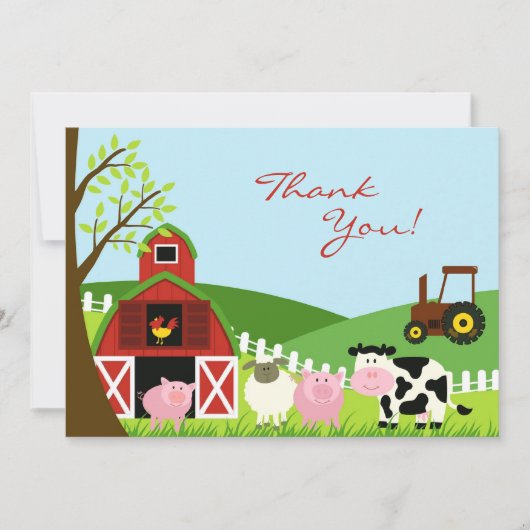 Dank je wel Boerderij Kaart Dieren (Voorkant)