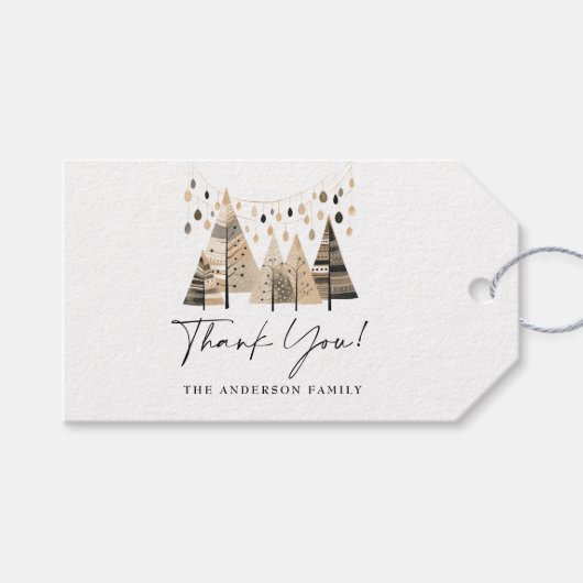 Dank je wel Boho Christmas Cadeaulabel (Voorkant (Horizontaal))