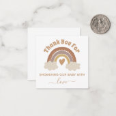 dank je wel boho regenboog baby shower notitiekaartje (Voorkant / Achterkant in situ)