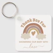 dank je wel boho regenboogvaarder baby shower mode sleutelhanger (Voorkant)