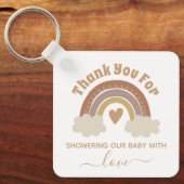 dank je wel boho regenboogvaarder baby shower mode sleutelhanger (Voorkant)