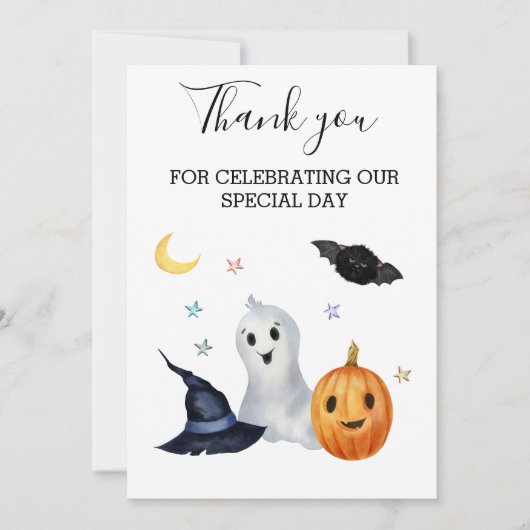 Dank je wel Boo Ghost Baby shower Halloween Bedankkaart (Voorkant)