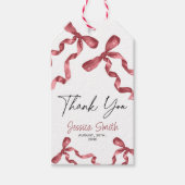 Dank je wel Bourgondië Lint Cadeaubijslage Cadeaulabel (Voorkant)