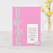 Dank je wel Bow op Polka Dots Kaart (Gele Bloem)