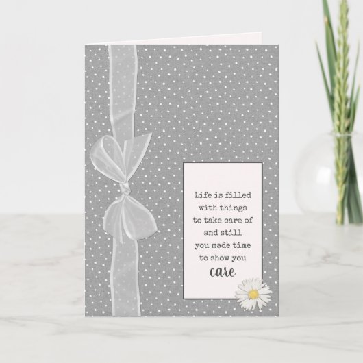 Dank je wel Bow op Polka Dots Kaart (Voorkant)