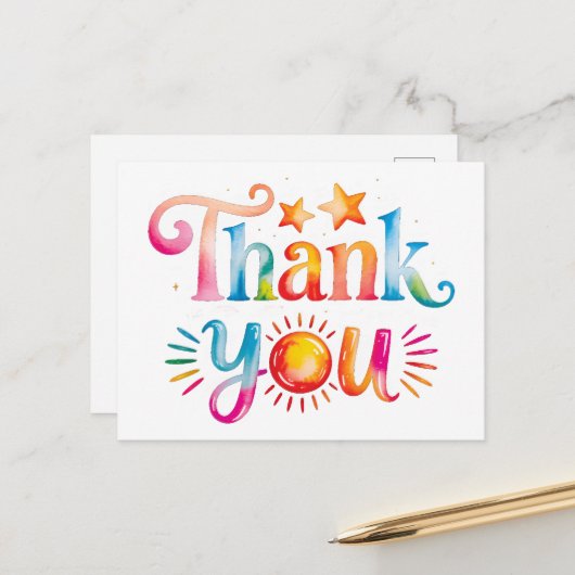 Dank je wel briefkaart (Voorkant / Achterkant in situ)