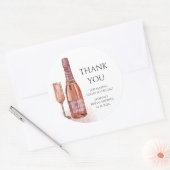 Dank je wel Bruidsfeest Petals & Prosecco Ronde Sticker (Envelop)