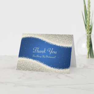 Dank Je Wel Bruidsmeisje Dazzling Sparkles Blauw Bedankkaart