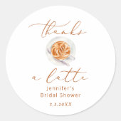 Dank je wel bruidsshower ronde sticker (Voorkant)
