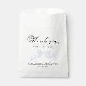 Dank je wel bruiloft gunst tassen | Dusty Blue Bow Bedankzakje (Voorkant)