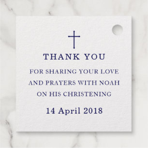 Dank je wel Christening Baptism Cross Bedankjes Labels