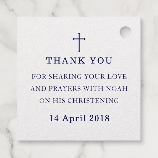 Dank je wel Christening Baptism Cross Bedankjes Labels (Achterkant)