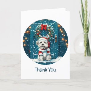 Dank je wel, Christmas Shih Tzu Dogs Bedankkaart