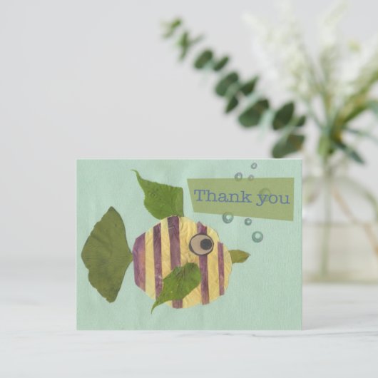 Dank je wel, Collage Fish Briefkaart (Staand voorkant)