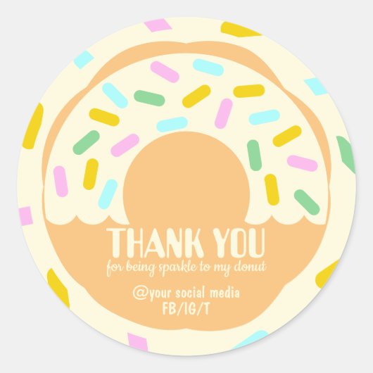 Dank je wel Cookies Doughnut bakkerij Ronde Sticker (Voorkant)