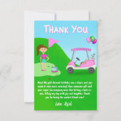 Dank je wel Cool Girls' Golf Thema Verjaardagsfees Bedankkaart (Voorkant)