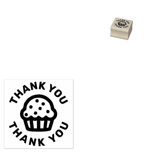 DANK JE WEL CUPCAKE STEMPEL (Gestempeld)