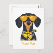Dank je wel Dachshund hond zonnebril citroenen Briefkaart (Voorkant / Achterkant)