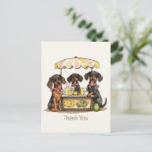 Dank je wel Dachshund Honden Limonadestand Briefkaart (Staand voorkant)