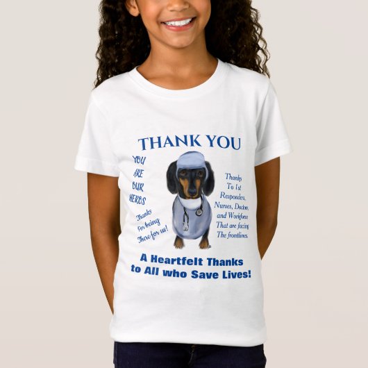 Dank je wel Dachshund Kunst T-shirt (Voorkant)
