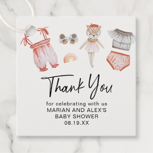 Dank je wel, dames Clothes Favor Bedankjes Labels (Voorkant)