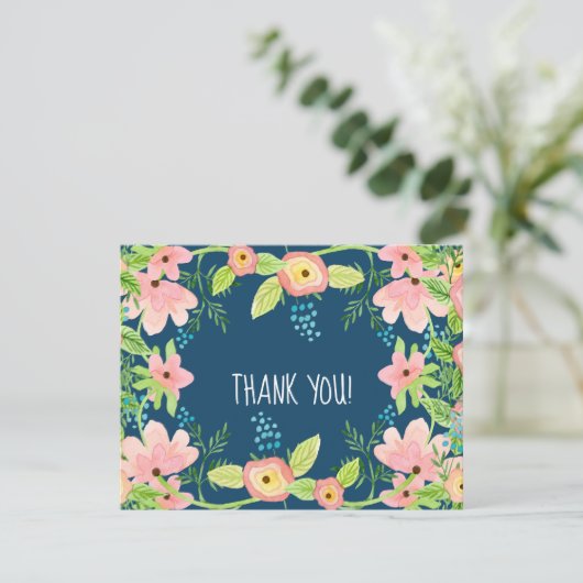 Dank je wel dat je baby Girl Modern Simple Boho Fl Kaart (Staand voorkant)