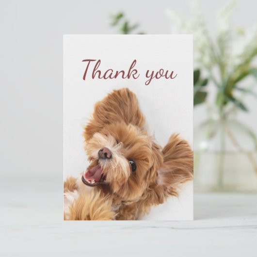 Dank je wel dat je een fijne puppy Dog hebt gevloe Bedankkaart (Staand voorkant)