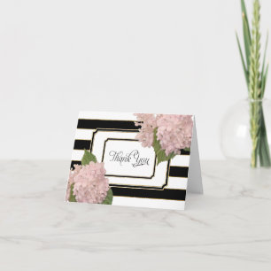 Dank je wel dat je Hydrangeas Floral Art Deco Stri Bedankkaart