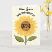 DANK JE WEL dat je me hebt geholpen te groeien JUF Kaart (Gele Bloem)