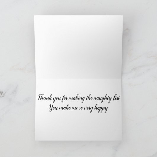 **DANK JE WEL DAT JE OP DE STOUTE LIJST STAAT** FEESTDAGEN KAART (Binnen)