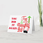 **DANK JE WEL DAT JE OP DE STOUTE LIJST STAAT** FEESTDAGEN KAART (Voorkant)