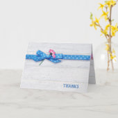 dank je wel , de dag in polka dot ribbon kaart (Gele Bloem)