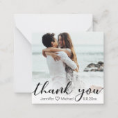 dank je wel de foto van de chic calligraphy bruilo notitiekaartje (Voorkant)