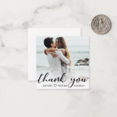 dank je wel de foto van de chic calligraphy bruilo notitiekaartje (Voorkant / Achterkant in situ)