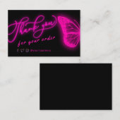 dank je wel de neon roze vlinder visitekaartje (Voorkant / Achterkant)