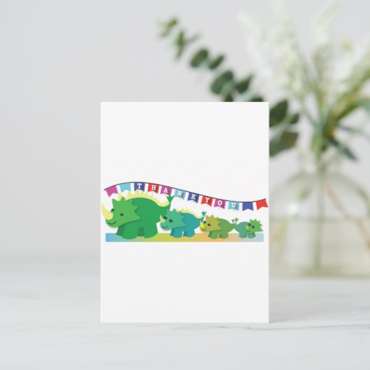 Dank je wel, dinosaurussen! briefkaart (Staand voorkant)