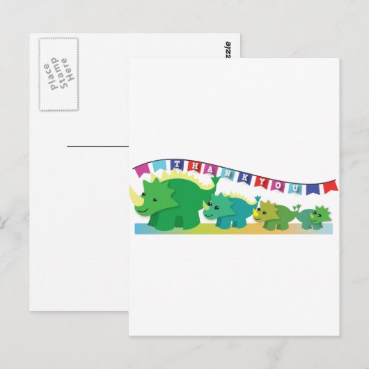 Dank je wel, dinosaurussen! briefkaart (Voorkant / Achterkant)
