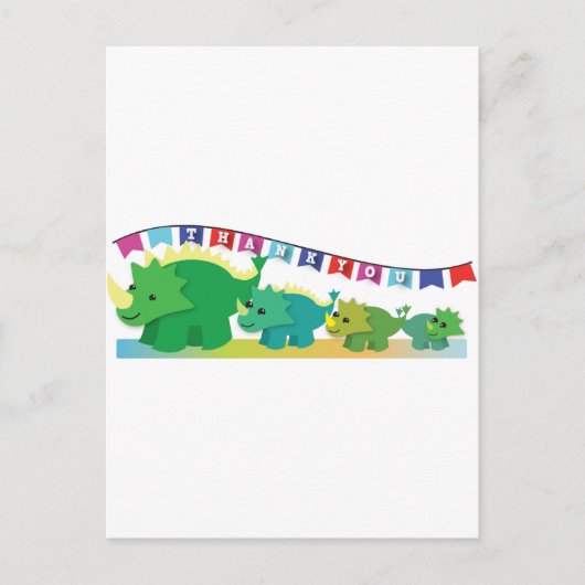 Dank je wel, dinosaurussen! briefkaart (Voorkant)