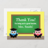 Dank je wel docent, Afstuderen Vaarwel, Schattigee Briefkaart (Voorkant / Achterkant)