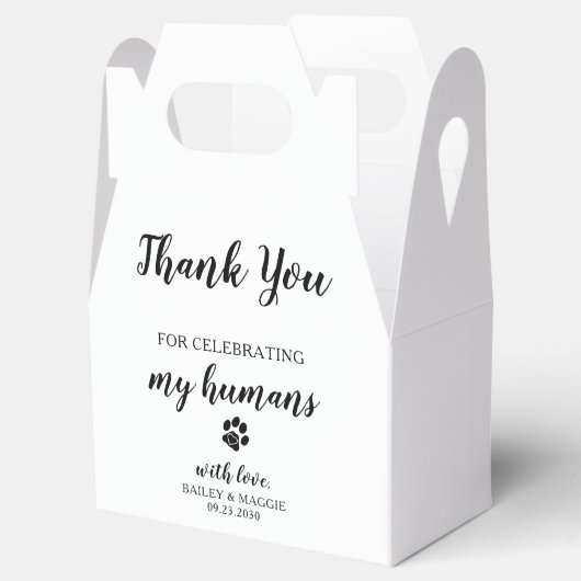 Dank je wel Doggie Bag Dog Treat Wedding Bedankdoosjes (Geopend)
