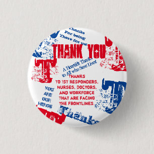 DANK JE WEL DOKTERS, VERPLEEGKUNDIGEN & EHBO'ERS RONDE BUTTON 3,2 CM